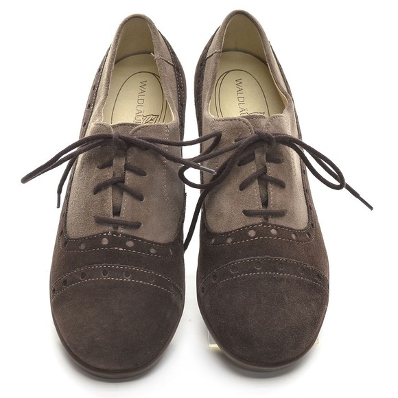Waldlaufer Brown Suede Brogue Cap Toe Oxfords 7 M New - Picture 3 of 8